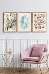 Harmony Üçlü Ahşap Çerçeveli Tablo 50 x 70