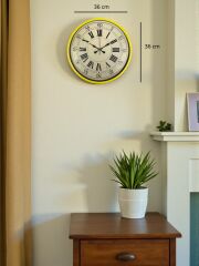 Zentime 36 Cm Sarı Dekoratif Duvar Saati