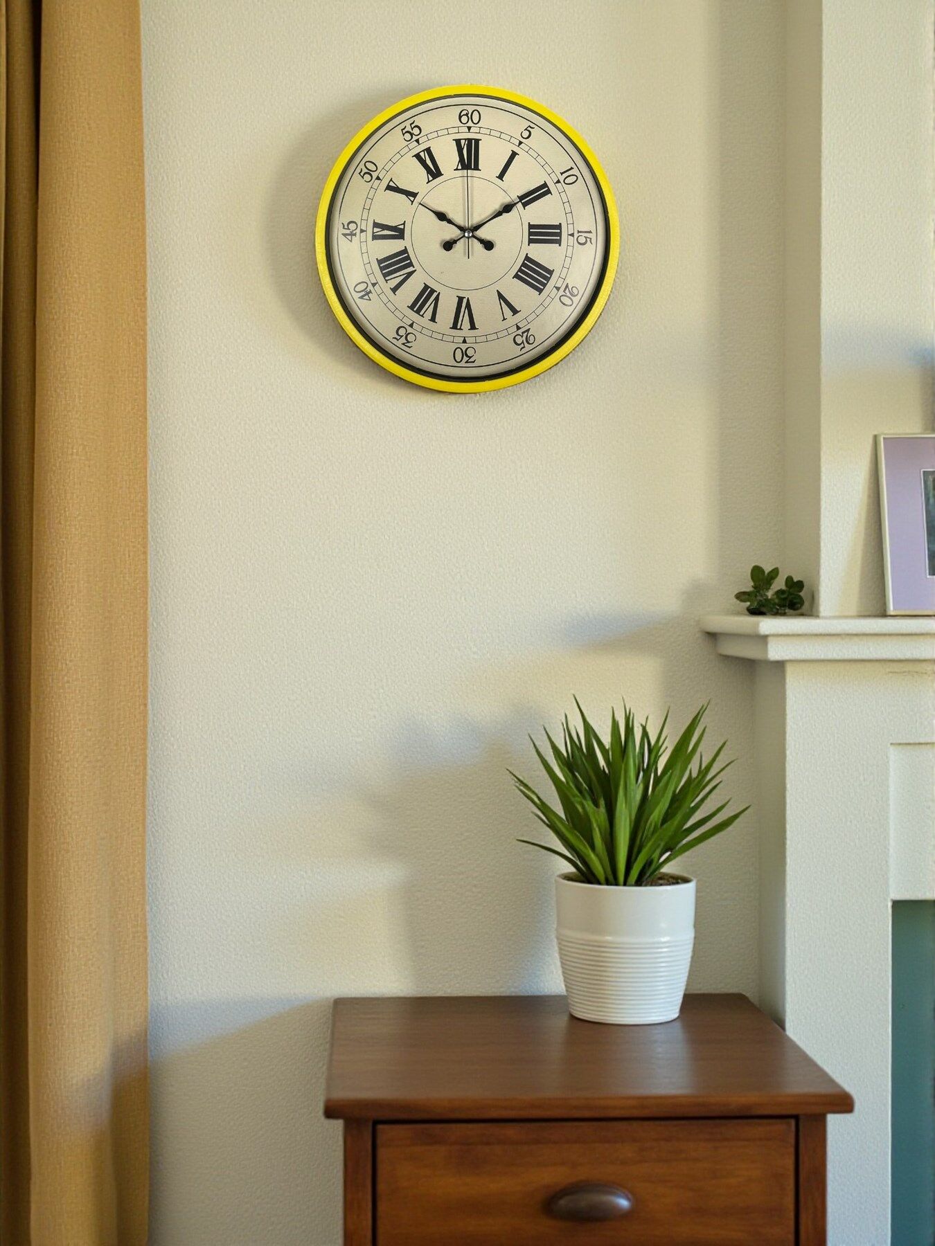 Zentime 36 Cm Sarı Dekoratif Duvar Saati